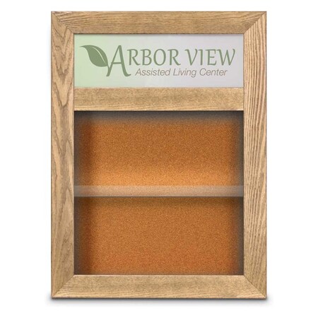 United Visual Products Outdoor Enclosed Combo Board, 48"x36", Bronze Frame/Blue & Dark Spruce UVCB4836ODBZ-BLUE-DRKSPR